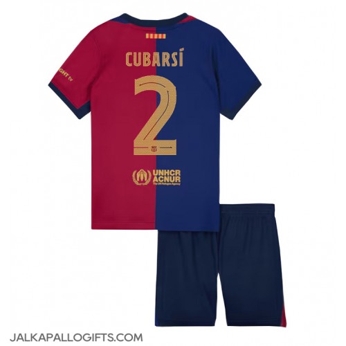 Barcelona Pau Cubarsi #2 Koti Peliasu Lasten 2024-25 Lyhythihainen (+ Lyhyet housut)